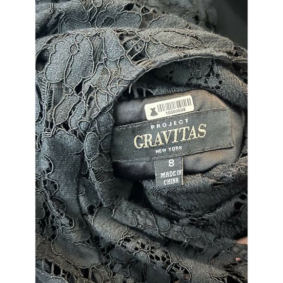 Gravitas Julia Lace Peplum Sheath Dress - Black - size 8 - Picture 5 of 7